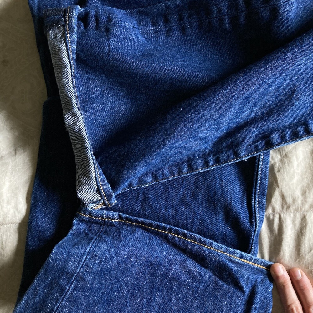 Levis 501 Original Mens Red Tab StraightFit ButtonFly Dark Wash Blue Jean 38x29 - Picture 13 of 16